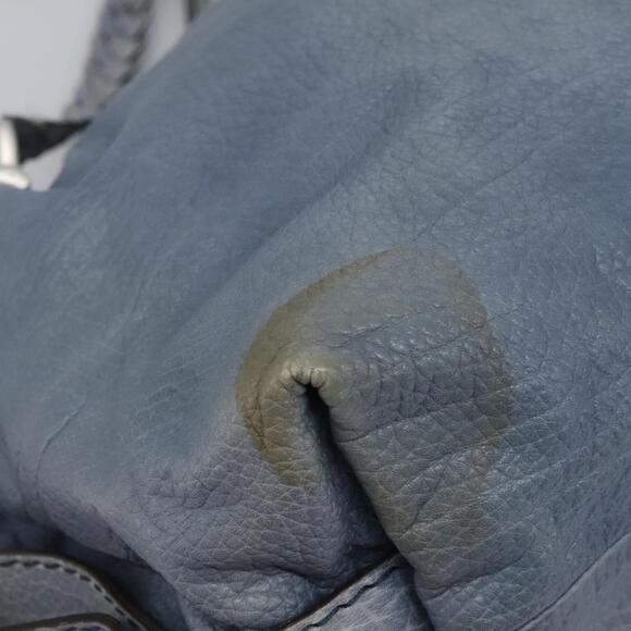 GUCCI Bamboo Tote Bag Leather Blue Silver - Picture 12 of 16